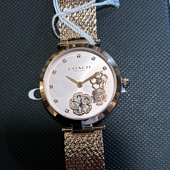 Coach Park Carnation Watch With 34mm Pink Face & RoseGold MeshBracelet - Picture 1 of 7